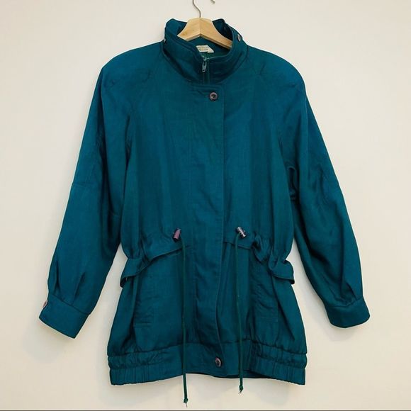 Vintage | 1980s Emerald Teal Utility Jacket - Picture 2 of 12